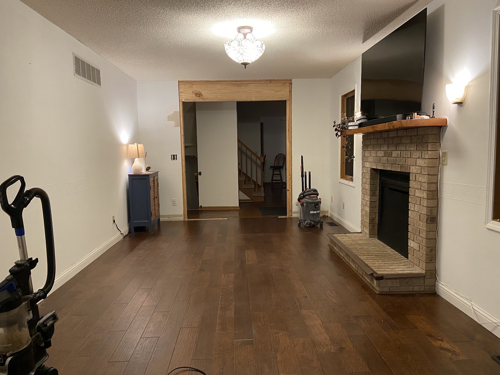 Living room fireplace — drywall and painting by Smooth Finish, Fort Wayne